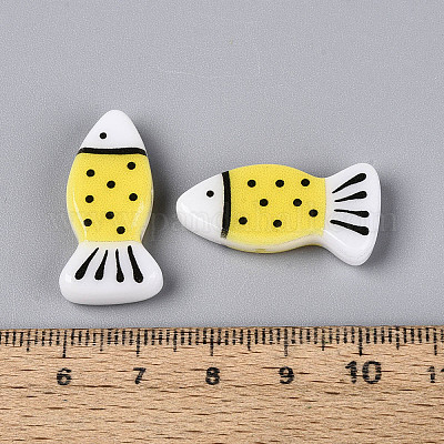 Печатные непрозрачные бусины из смолы&nbsp;RESI-N043-22F-1