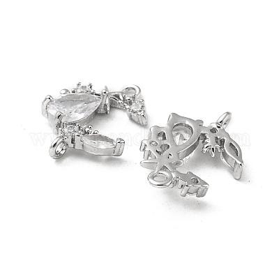 Соединители звеньев из латуни с микропаве и кубическим цирконием KK-H460-59P-1