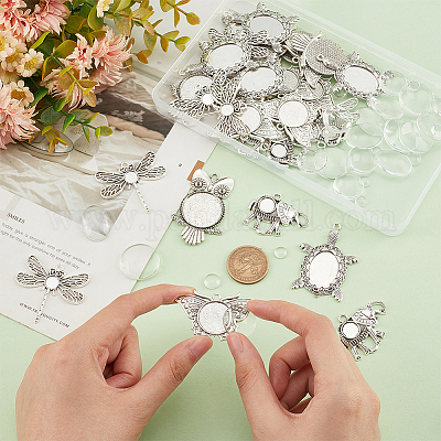 Набор для изготовления кулона с пустым куполом своими руками DIY-PH0013-20-RS-1