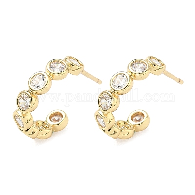 Серьги-гвоздики из циркония EJEW-G452-07G-1