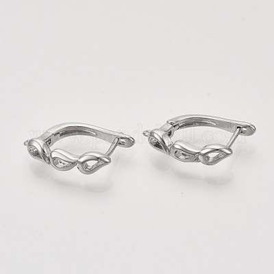 Латунные серьги-кольца с застежкой сзади KK-T048-017P-NF-1