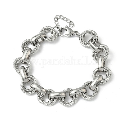 Браслеты-цепочки Rolo из нержавеющей стали 304 для женщин BJEW-S176-01P-B-1