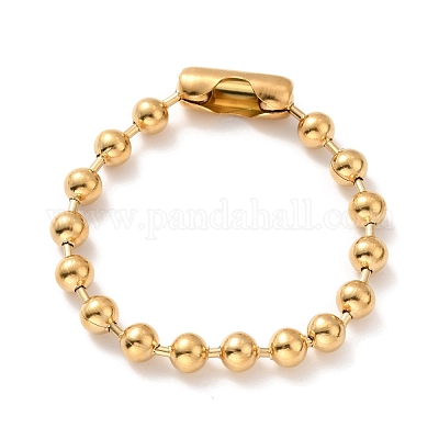 Комплект из ожерелья и браслета из шариковой цепи из нержавеющей стали 304 с вакуумным покрытием PVD STAS-D181-01G-01A-1