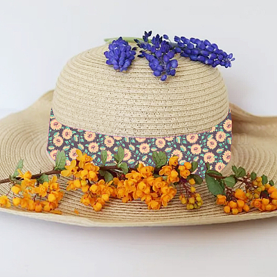 Лист ткани из искусственной кожи с рисунком подсолнуха DIY-WH0399-13-1