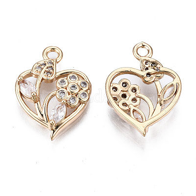 Латунные микропаве прозрачные подвески с фианитом KK-S359-140-RS-1