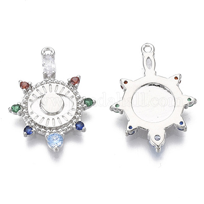 Латунные микро проложить кубического циркония подвески KK-R130-014P-NF-1