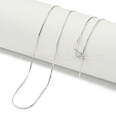 Колье из серебра 925 пробы с родиевым покрытием и квадратной змеей NJEW-C052-01P-1