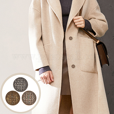 30 шт. 3-х цветные пуговицы из цинкового сплава с 1 отверстиями на ножке BUTT-OC0001-64A-1