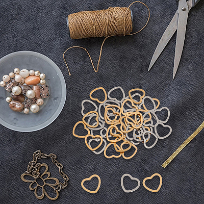 40 шт. 2 цвета 201 соединительные кольца из нержавеющей стали STAS-GL0001-05-1