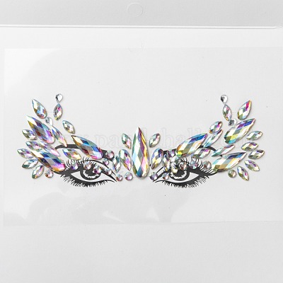 Акриловые наклейки для лица с драгоценными камнями MRMJ-F014-08-1