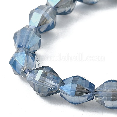 Стеклянные бусины с гальваническим покрытием  EGLA-L045-H-FR01-1