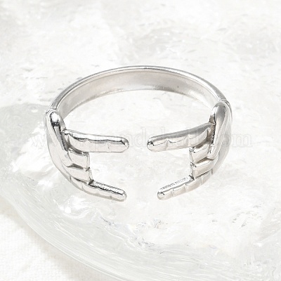 Кольца-манжеты из нержавеющей стали 304 в стиле рок-н-ролл для женщин и мужчин RJEW-B118-02P-1