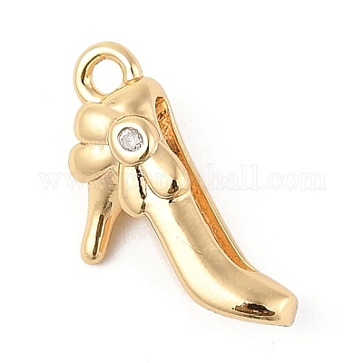 Латунные микропаве прозрачные подвески с фианитом KK-R219-34B-G-1