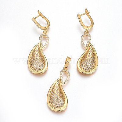 Латунные микро-плиты из кубического циркония SJEW-F189-03G-1