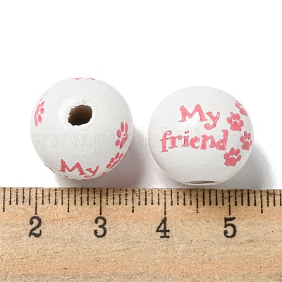 Набивные деревянные европейские бусины WOOD-G022-20C-1