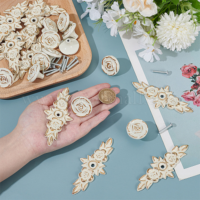 Дверные ручки из алюминия с цветочным узором FIND-WH0816-017-1