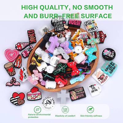 18шт 18 стиля смешанные формы силиконовые фокусные бусины SIL-SZ0001-36-1