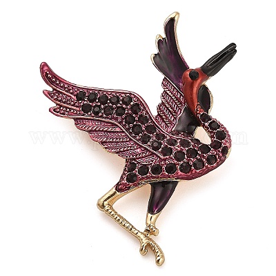Эмалевые значки с изображением красного венценосного журавля JEWB-S035-01G-01-1