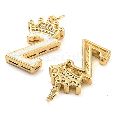 Латунные микропаве прозрачные подвески с фианитом KK-G498-01Z-02-1