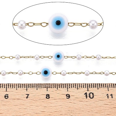 Цепочки из бусин ручной работы и искусственного жемчуга CHS-T006-13G-1