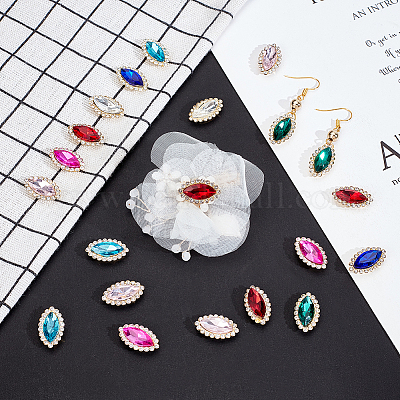 Ahademaker 80 шт. 8 цвета пришить со стразами RGLA-GA0001-06-1