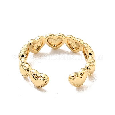 Открытое кольцо-манжета с оберткой в форме сердца RJEW-G251-10G-1