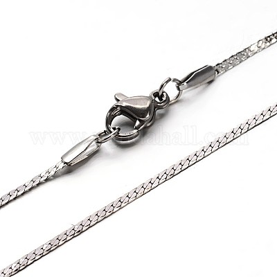 Устойчивые к потускнению ожерелья из кубинской цепи из нержавеющей стали 304 NJEW-O058-18-1