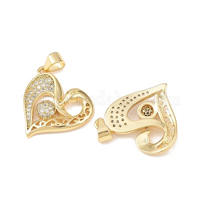 Латунные микро проложить кубического циркония подвески KK-P339-18G-1