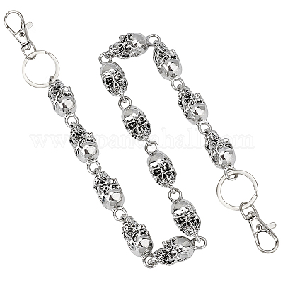 Цепные ремни из цинкового сплава с черепом&nbsp;AJEW-WH0070-24AS-1