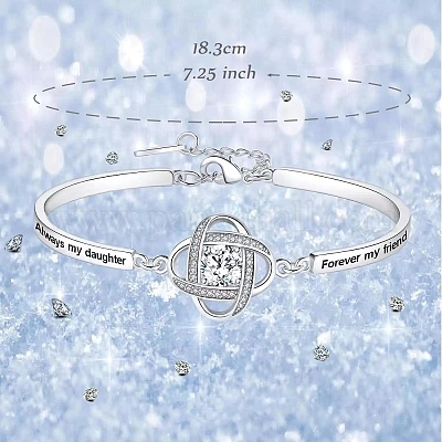 Браслеты с клевером из латуни и прозрачными кубическими цирконами для женщин FS-WG027DA-01-1