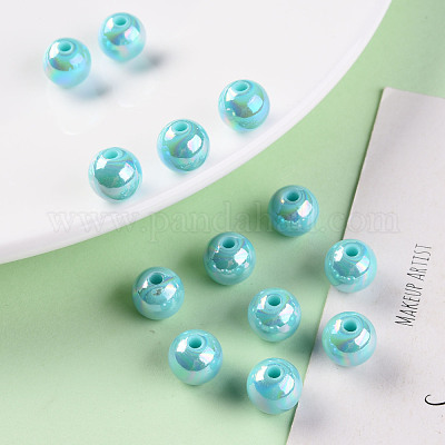 Непрозрачные акриловые бусины MACR-S370-D10mm-SS2107-1