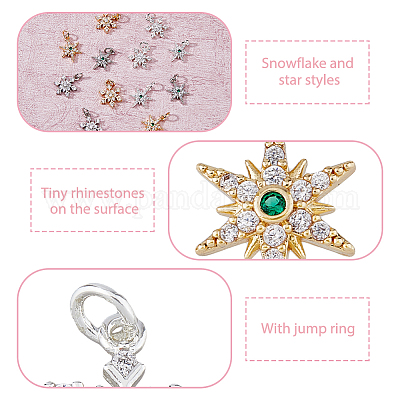 12 шт. 6 подвески из латуни с микропаве из кубического циркония в стиле стойки KK-FH0006-85-1