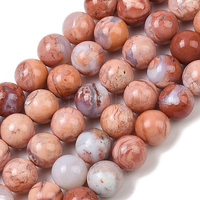 Натуральный розовый агат бисер нитей G-K350-C02-10mm-1