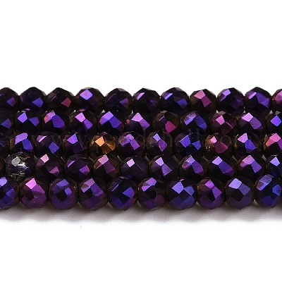 Стеклянные бусины с гальваническим покрытием  GLAA-H021-01B-FP09-1