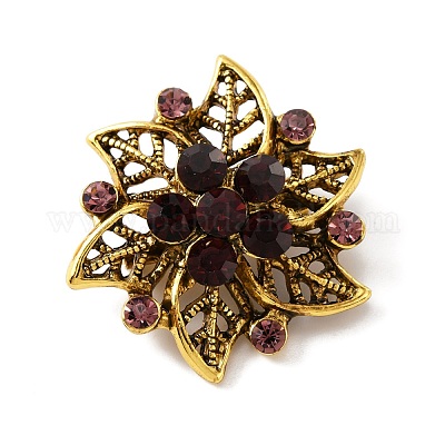 Брошь в виде английской булавки со стразами JEWB-WH0021-18-1