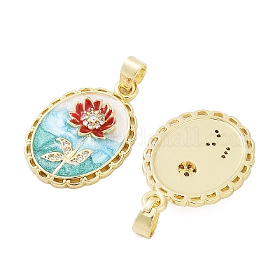 Латунные микропаве прозрачные подвески с фианитом KK-L235-05C-G-1