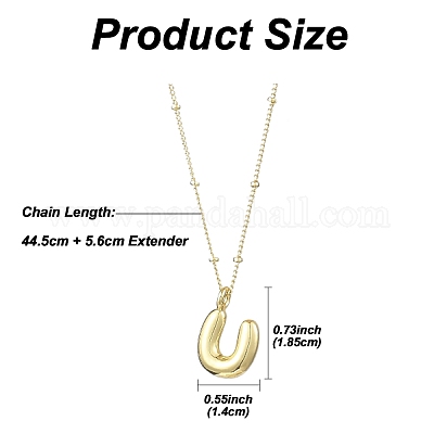 1 шт. латунные подвески в виде буквицы NJEW-YW0001-24U-1