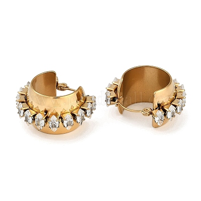 Серьги-кольца из нержавеющей стали 304 в форме буквы С EJEW-D282-05G-1