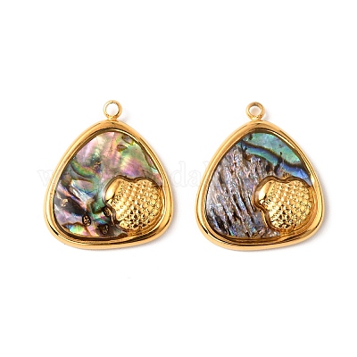 Подвески из натуральной ракушки пауа из нержавеющей стали 304 STAS-Z145-07G-01B-1