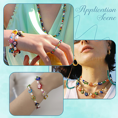 3 нити плоских круглых стеклянных бусин миллефиори ручной работы LAMP-LT0001-15A-1