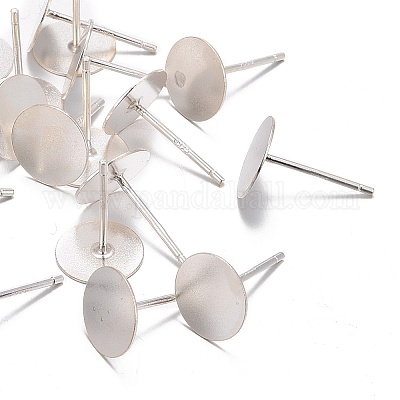 925 серебряная фурнитура для плоских серег-пусетов STER-K167-045G-S-1