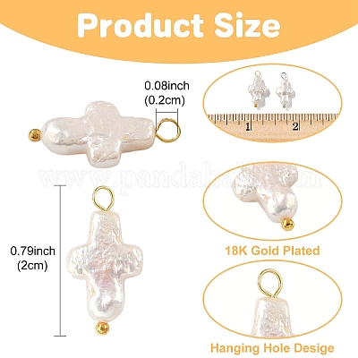 10 шт. 2 стиля подвески-кресты из натурального жемчуга Кеши&nbsp;PALLOY-YW032-1