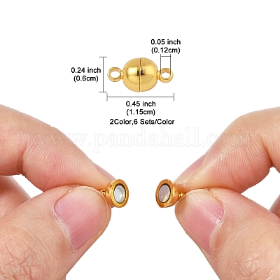 12 комплект 2-х цветных латунных магнитных застежек KK-FS0001-55A-1