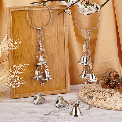 Железный кулон с колокольчиком ведьмы HJEW-AB00528-1