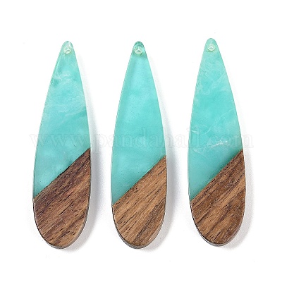 Большие подвески из смолы и дерева WOOD-F015-08A-1