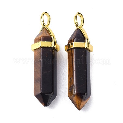 Подвески из натурального желтого тигрового глаза G-G025-01G-27-1