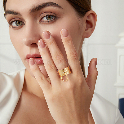 8 шт. 4 кольца-манжеты из нержавеющей стали 304 в открытом виде RJEW-UN00003-1