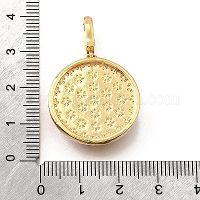 Латунные подвески с микропаве из кубического циркония и эмали KK-R222-11G-04-1