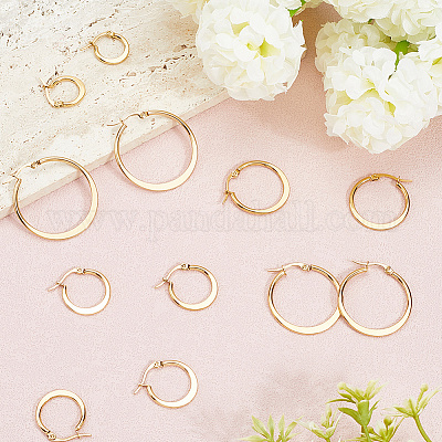 10 пара серег-колец из нержавеющей стали 304 EJEW-BBC0001-93-1