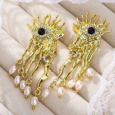 Серьги-гвоздики из сплава EJEW-M075-07G-1